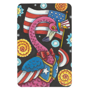 Imán 4 DE JULIO DE FLAMINGO ROSA, TÍO SAM MAGNET Lg.