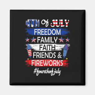 Imán 4 de julio de libertad familia amigos fuegos artif