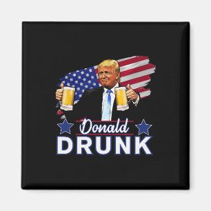Imán 4 De Julio Divertidos Presidentes Bebidos - Donald