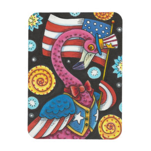 IMÁN 4 DE JULIO FLAMINGO ROSA, TÍO SAM MAGNET