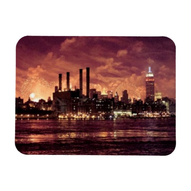 Imán 4 de julio fuegos artificiales detrás de Manhattan (Horizontal)