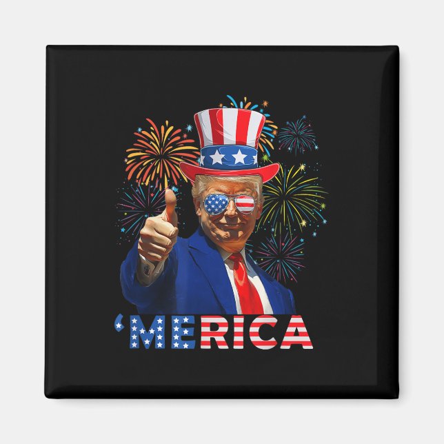 Imán 4 De Julio Funny Fuegos artificiales De Trump Inde (Frente)