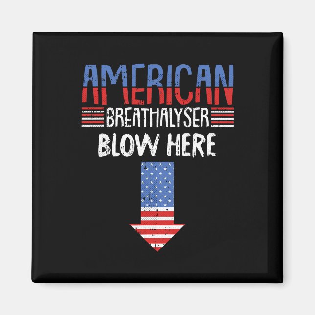 Imán 4 De Julio Funny Patriótico Bandera Estadounidense (Frente)