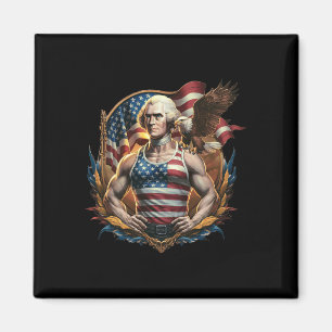 Imán 4 De Julio Funny Patriótico George Washington Juli