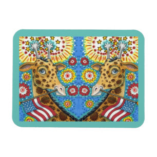Imán 4 DE JULIO GIRAFFES PATRIÓTICOS, diversión DE LOS