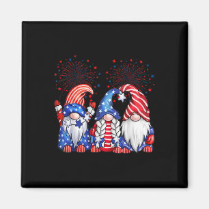 Imán 4 De Julio Gnomes Estados Unidos Bandera Patriótic