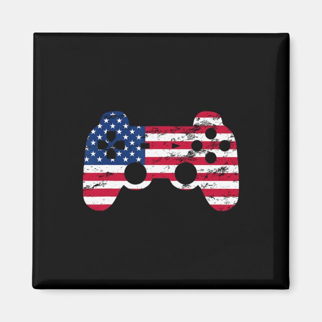 Imán 4 De Julio Juego De Video Bandera Estadounidense N (Frente)