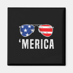 Imán 4 De Julio Merica Bandera Estadounidense Gafas De 