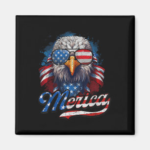 Imán 4 De Julio Merica Eagle Bandera Estadounidense Inf