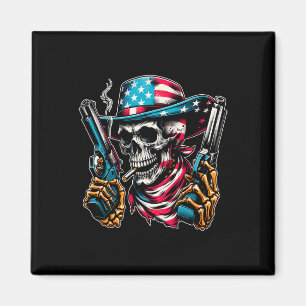 Imán 4 De Julio Patriótico Usa Skeleton Skull Ee.Uu. Es
