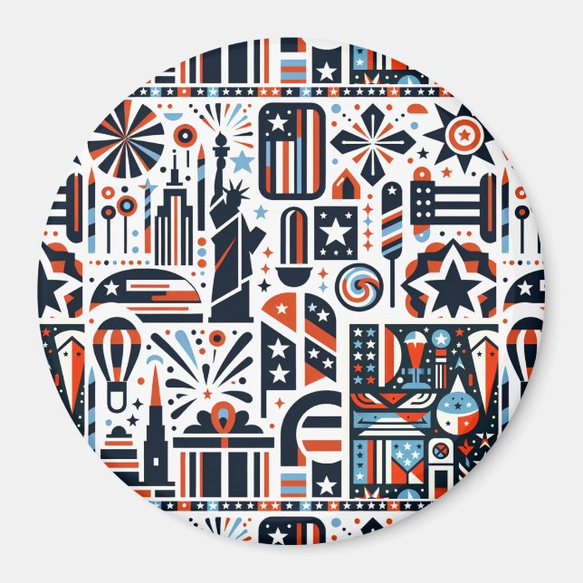 Imán 4 de julio Patrón Generativo (Frente)