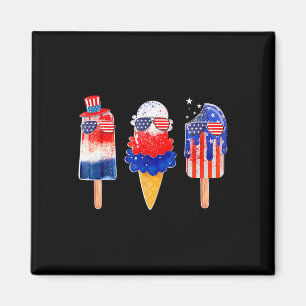 Imán 4 De Julio Popsicle Bandera Norteamericana Azul Bl