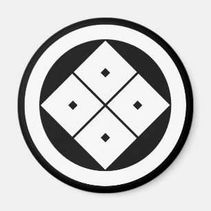 Imán 4 ojos cuadrados inclinados en círculo