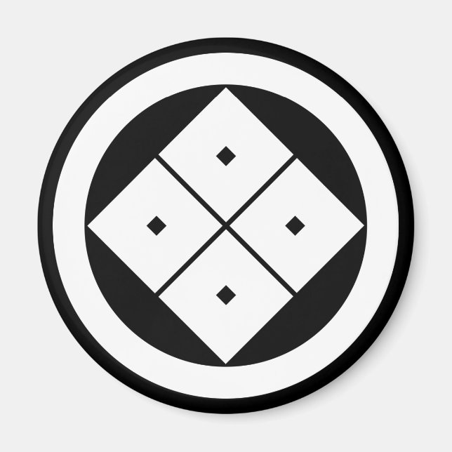 Imán 4 ojos cuadrados inclinados en círculo (Frente)