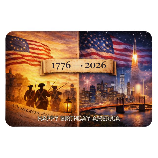 Imán 4th of July America 1776 - 2026 USA 250th Flexible (Horizontal)