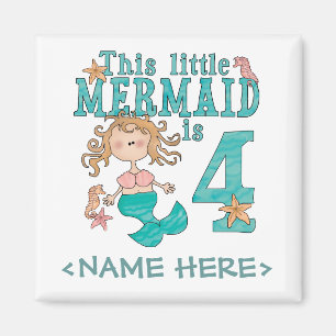 Imán 4to cumpleaños de la sirena