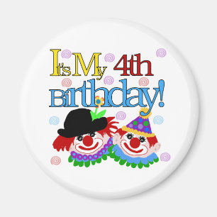 Imán 4to cumpleaños de los payasos tontos