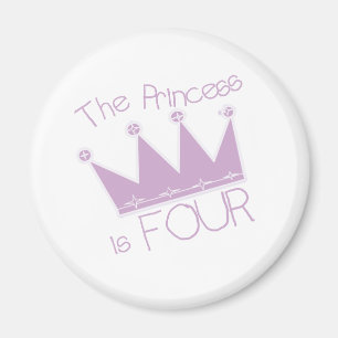 Imán 4to cumpleaños de princesa Crown