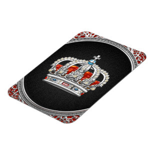 Imán [500] Príncipe-Princesa Rey-Reina Corona [Plata]