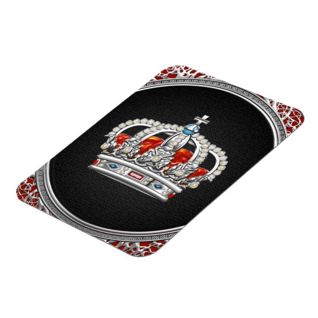 Imán [500] Príncipe-Princesa Rey-Reina Corona [Plata] (Lado Izquierdo)