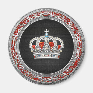 Imán [500] Príncipe-Princesa Rey-Reina Crown [plata]