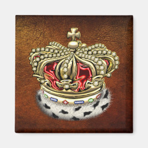 Imán [500] Príncipe [Rey] Corona Real [Piel + Oro][Rojo