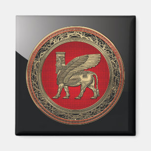 Imán [500] Toro alado asirio - Lamassu dorado