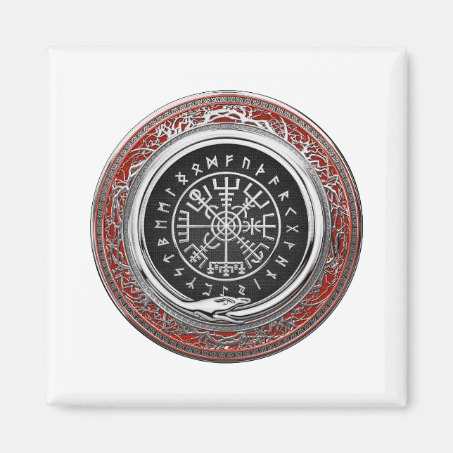 Imán [500] Vegvisir - Viking Silver Magic Runic Compass (Frente)