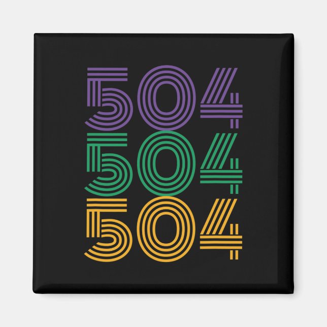 Imán 504 Mardi Gras 2025 Divertido traje de carnaval (Frente)