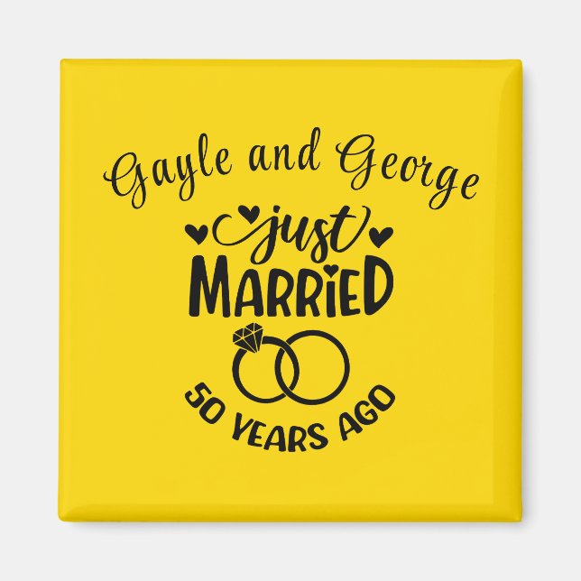 Imán 50.º Aniversario Boda Nombres personalizados (Frente)