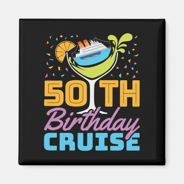 Imán 50.º crucero de cumpleaños (Frente)