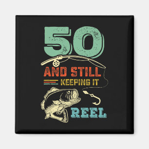 Imán 50.º cumpleaños pescando 50 hombres pescadores Pu