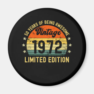 Imán 50.º regalo de cumpleaños edición limitada de 1972
