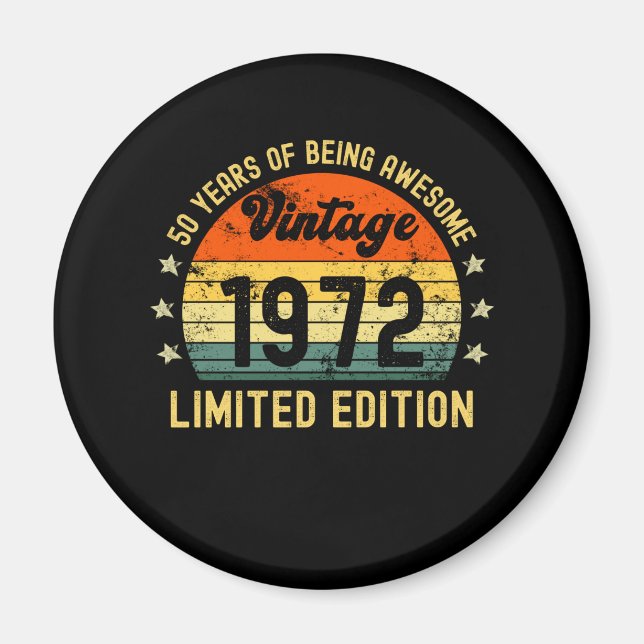 Imán 50.º regalo de cumpleaños edición limitada de 1972 (Frente)