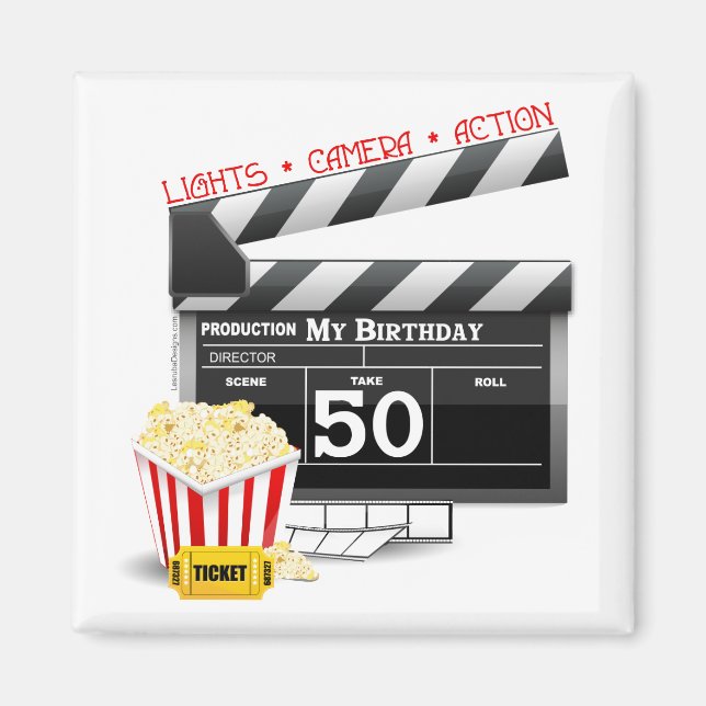 Imán 50.º tema de la película de cumpleaños (Frente)
