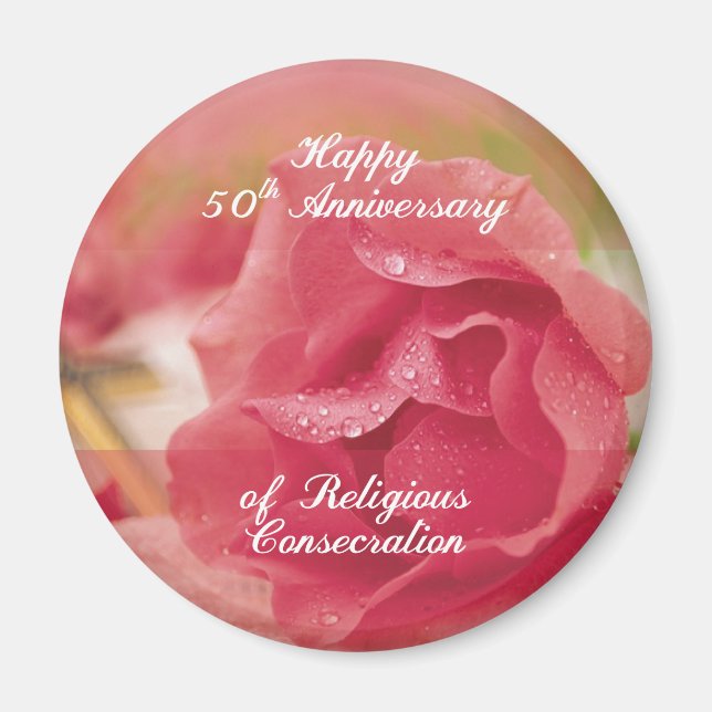 Imán 50° Aniversario de la consagración religiosa Rosa  (Frente)