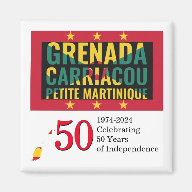 Imán 50 Aniversario de la Independencia de GRANADIA 202 (Frente)