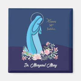 Imán 50° aniversario de la vida religiosa de una flor r