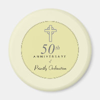 50° aniversario del sacerdote con cruz Grabado en 
