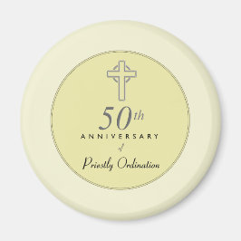 Imán 50° aniversario del sacerdote con cruz Grabado en 