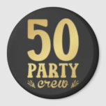 Imán 50 Party Crew 50th Birthday Circle<br><div class="desc">50 Party Crew 50th Birthday Group Friends Family design Gift Circle Magnet Classic Collection.</div>