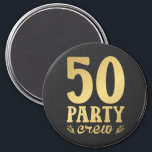 Imán 50 Party Crew 50th Birthday Circle<br><div class="desc">50 Party Crew 50th Birthday Group Friends Family design Gift Circle Magnet Classic Collection.</div>
