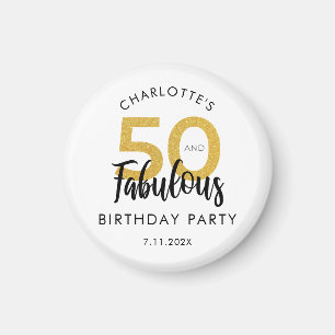 Imán 50 y Fabuloso guión 50 Keepsake de cumpleaños