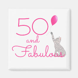 Imán 50 Y Fabulosos Amantes Del Gato Cumpleaños