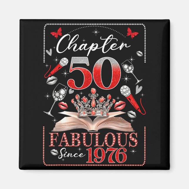 Imán 50th Birthday Queen Chapter 50 Fabulous Since 1976 (Frente)