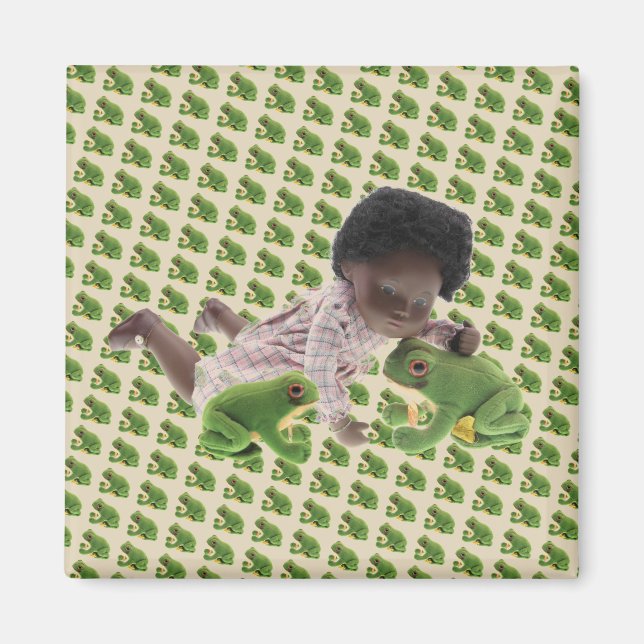 Imán 519 Sasha Cara Black Baby Magnet (Frente)