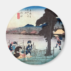 Imán 51. 水 口 宿, 広 Minakuchi-juku, Hiroshige, Ukiyo-e