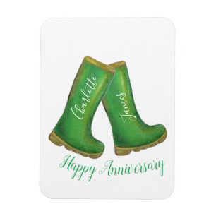Imán 55.º aniversario de boda esmeralda bota verde