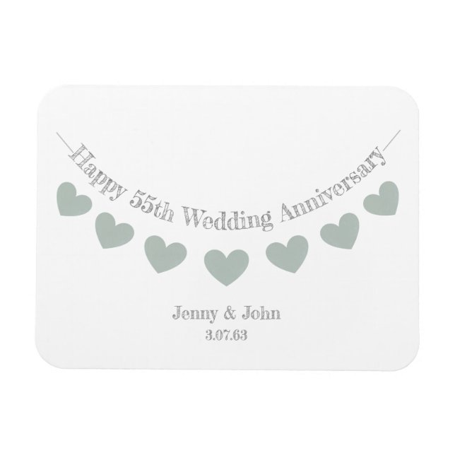 Imán 55.º conglomerado de aniversario de bodas Esmerald (Horizontal)