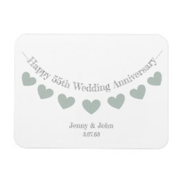 Imán 55.º regalo del aniversario del boda Esmeralda